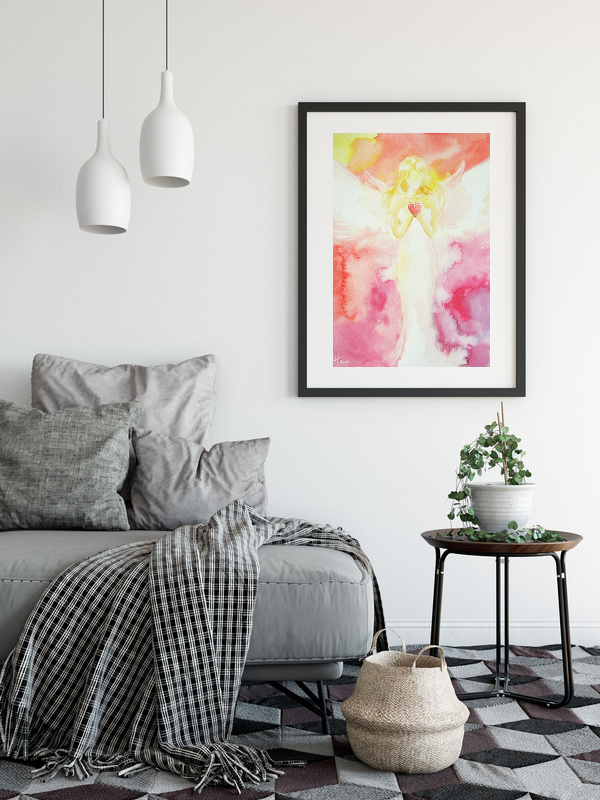 Engelbild: "Liebe" Schutzengel Bild mit Herz – Bild 3