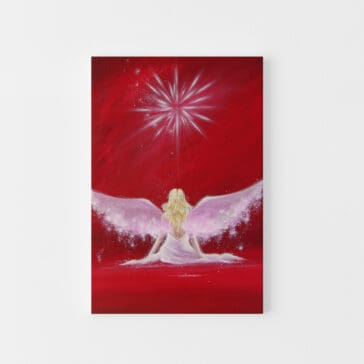 Engelbild Leinwanddruck "Begegnung" Schutzengel Bild in vielen Größen - 80x120cm