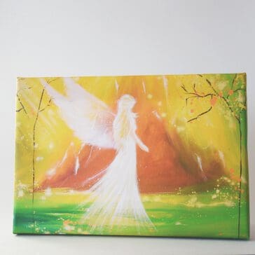 Engel Leinwanddruck "Bei Dir" Zartes Engelbild