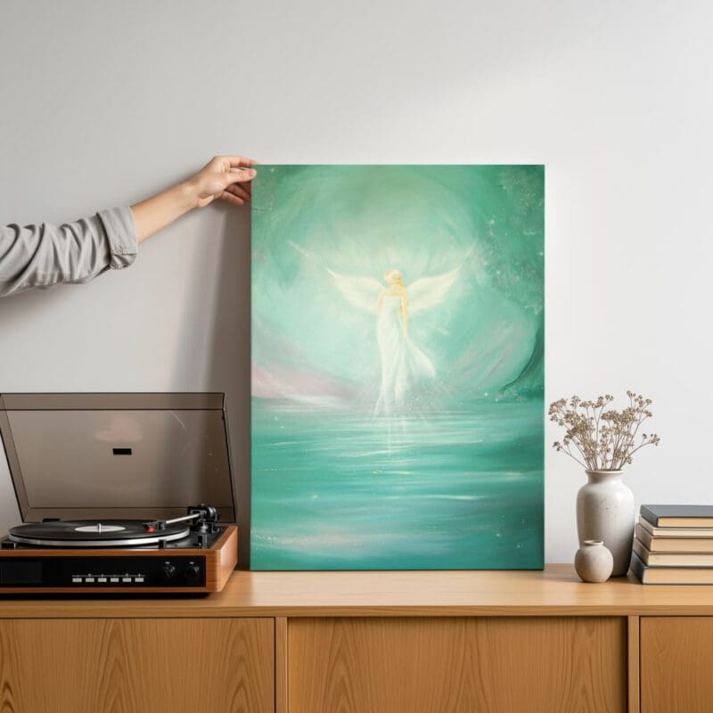 Engelbild auf Leinwand "Bereit für die Magie" Lichtvolles Schutzengel Wandbild – Bild 6
