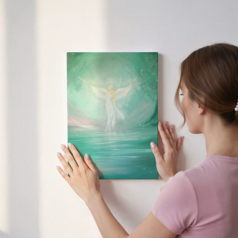 Engelbild auf Leinwand "Bereit für die Magie" Lichtvolles Schutzengel Wandbild – Bild 3