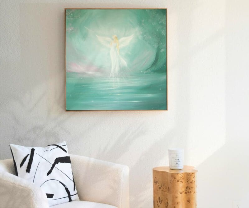 Engelbild auf Leinwand "Bereit für die Magie" Lichtvolles Schutzengel Wandbild – Bild 9