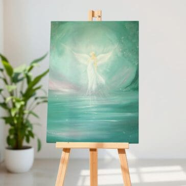 Engelbild auf Leinwand "Bereit für die Magie" Lichtvolles Schutzengel Wandbild