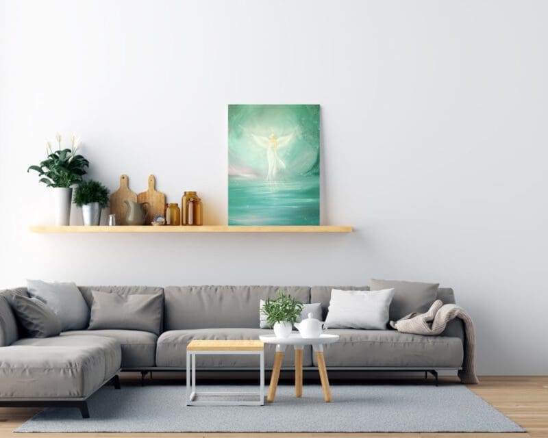 Engelbild auf Leinwand "Bereit für die Magie" Lichtvolles Schutzengel Wandbild – Bild 13