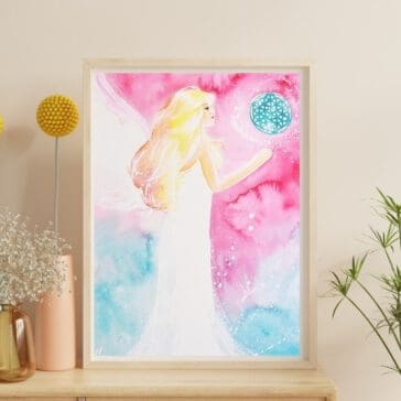 Sanftes Engelbild als Poster "Blume des Lebens" beruhigende Schönheit für Dein Zuhause