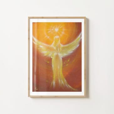 Engel Poster voller Licht und Vertrauen: "Das Herz weiß es" Strahlendes Wandbild mit ganz viel Liebe