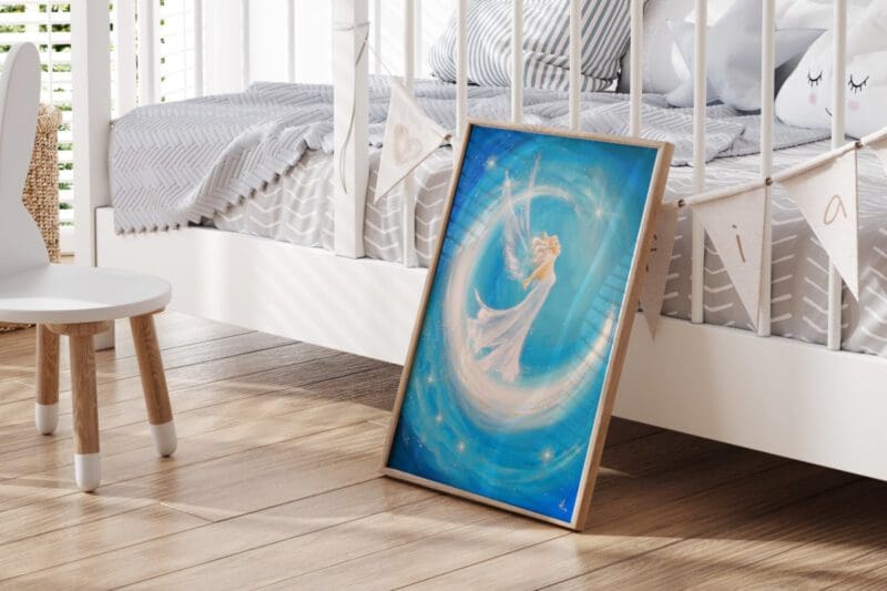 Engel Poster: "Das ist mein Traum" Schutzengel mit Mond für Stärke, Mut und Kraft – Bild 7