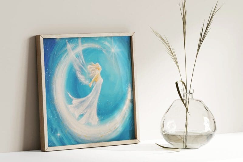 Engel Poster: "Das ist mein Traum" Schutzengel mit Mond für Stärke, Mut und Kraft – Bild 10