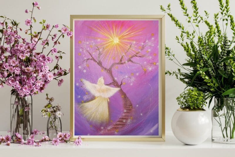 Engelbild Poster zum Einrahmen "Dem Licht folgen" Stärke, Genesung, Kraft und Hoffnung für Dich – Bild 6