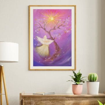 Engelbild Poster zum Einrahmen "Dem Licht folgen" Stärke, Genesung, Kraft und Hoffnung für Dich