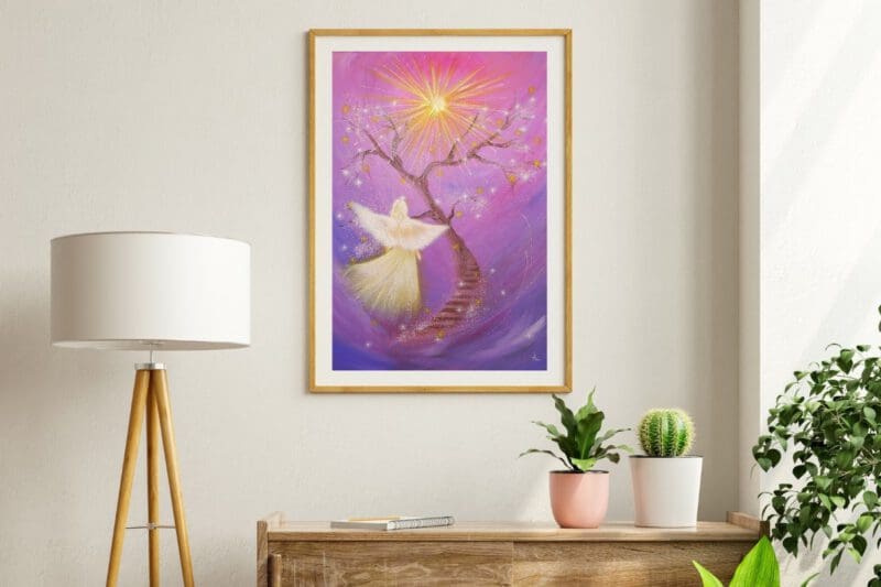 Engelbild Poster zum Einrahmen "Dem Licht folgen" Stärke, Genesung, Kraft und Hoffnung für Dich