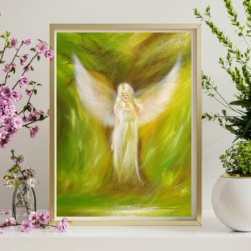Engel Poster: "Der Traumbaum" beruhigendes Engelbild für Dein Wohnzimmer, Schlafzimmer, uvm.
