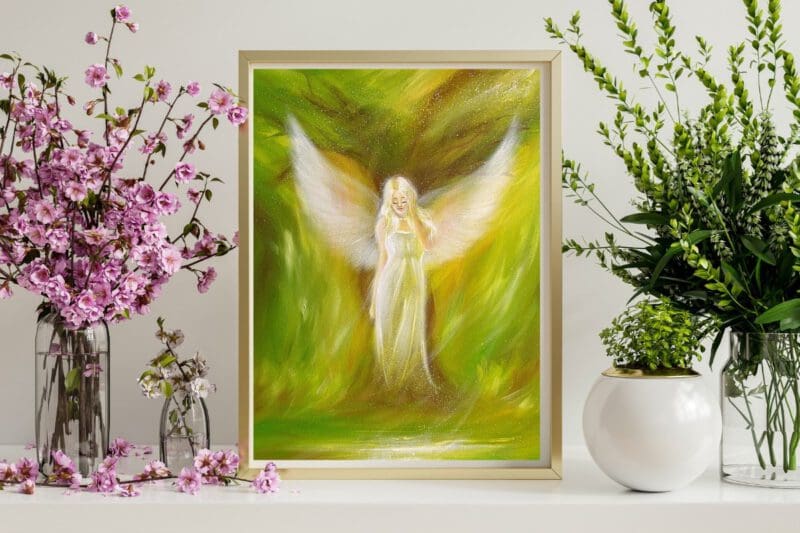 Engel Poster: "Der Traumbaum" beruhigendes Engelbild für Dein Wohnzimmer, Schlafzimmer, uvm.