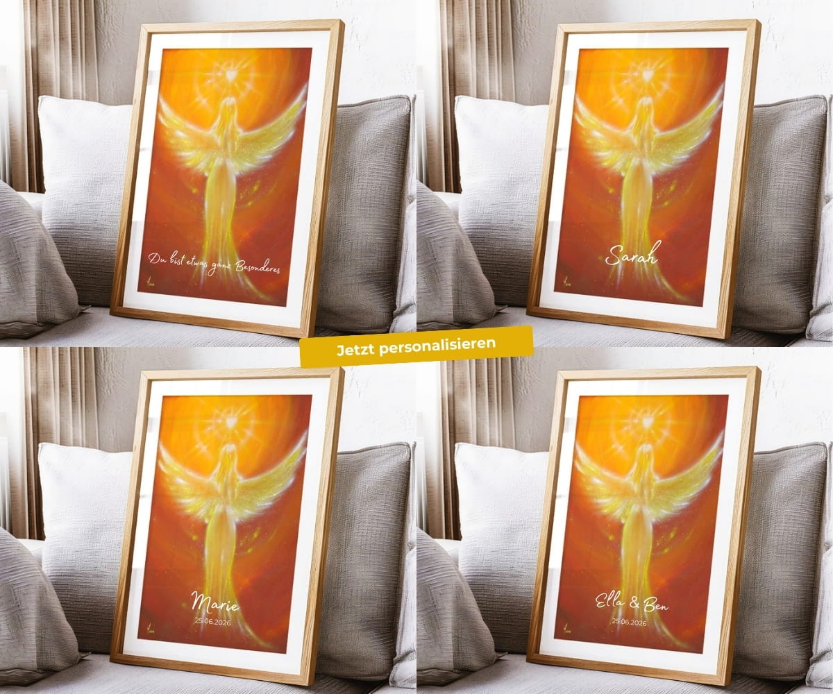 Engel Poster voller Licht und Vertrauen: "Das Herz weiß es" Strahlendes Wandbild mit ganz viel Liebe – Bild 2