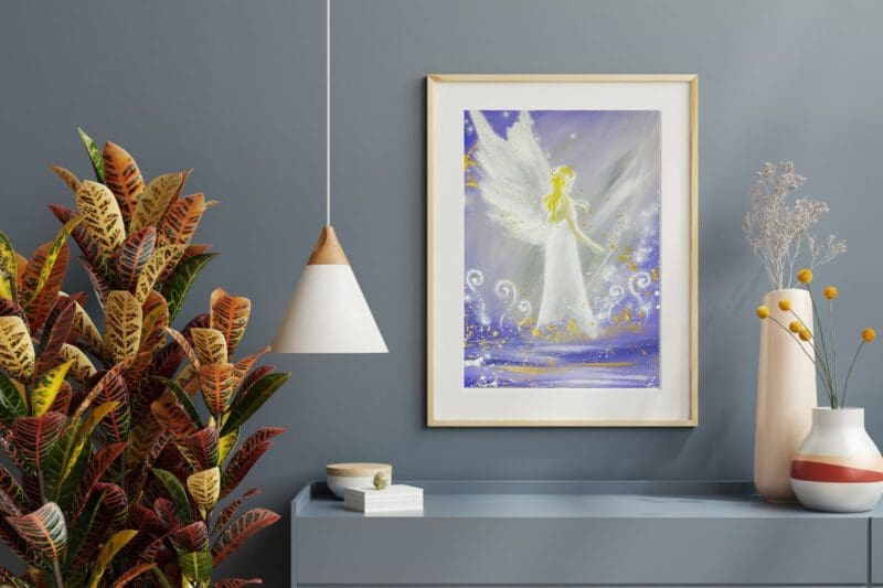 Zartes Engel Poster: "Dich fühlen" Stärkendes und beschützendes Engelbild – Bild 5