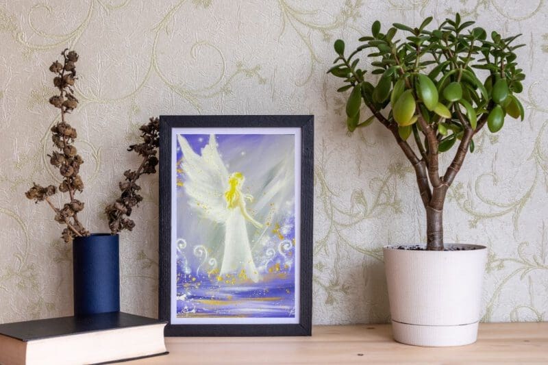 Zartes Engel Poster: "Dich fühlen" Stärkendes und beschützendes Engelbild – Bild 7