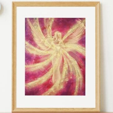 Poster Engel "Die Engelliebe fühlen" Schutzengelbild zur Stärkung und Genesung