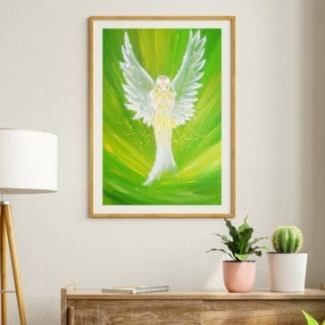 Engel Poster "Die Engelliebe spüren" Stärkendes Engel Bild für Deine innere Kraft