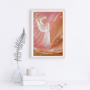 Engelbild Poster: "Einen Engel getroffen" modernes Bild in 40x60cm