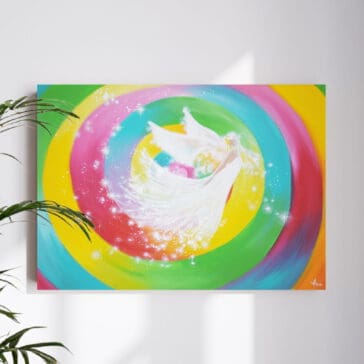 Original Engelbild " Energie der Farben" - Handgemaltes Engel Bild in Acryl
