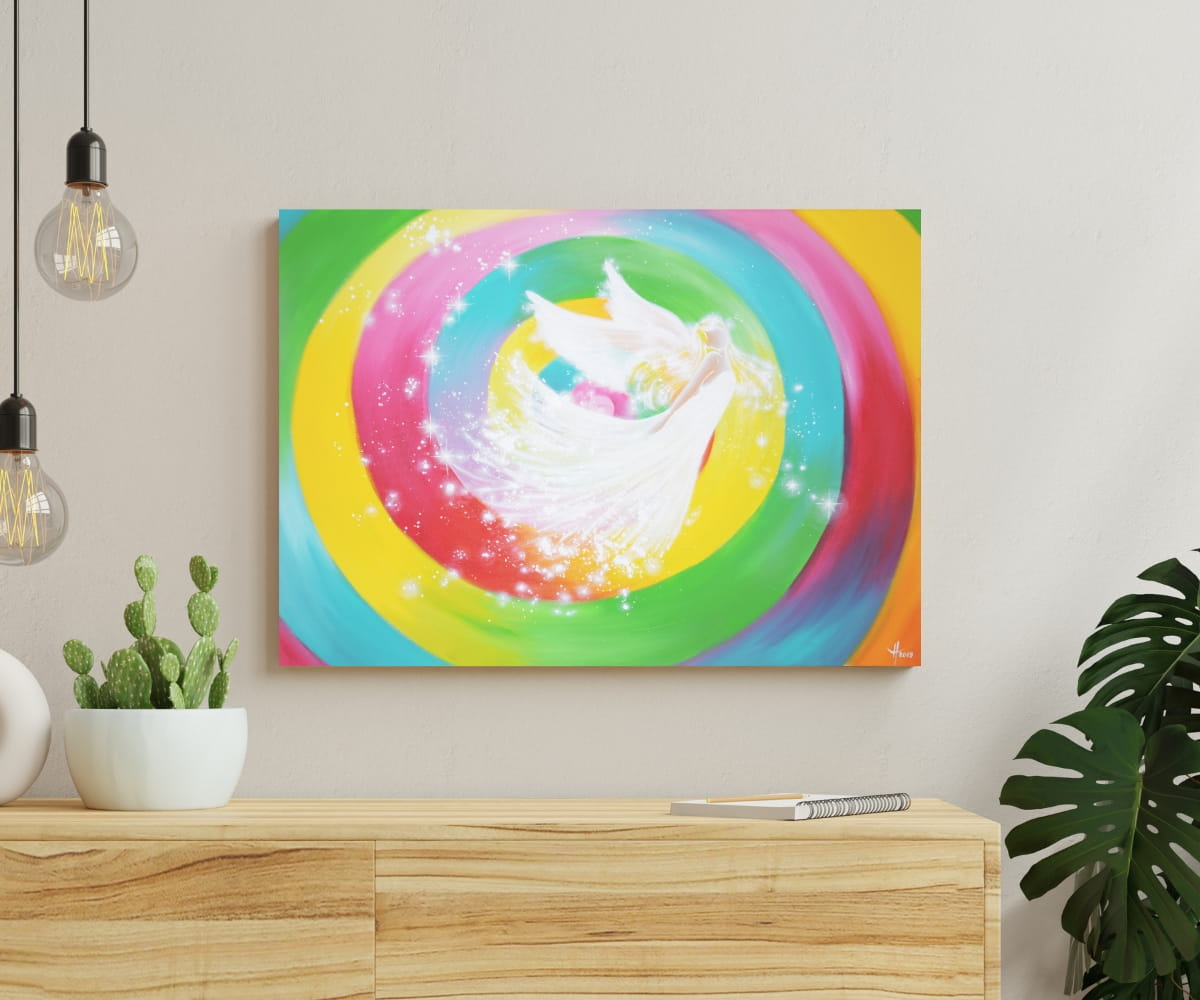 Original Engelbild " Energie der Farben" - Handgemaltes Engel Bild in Acryl – Bild 6