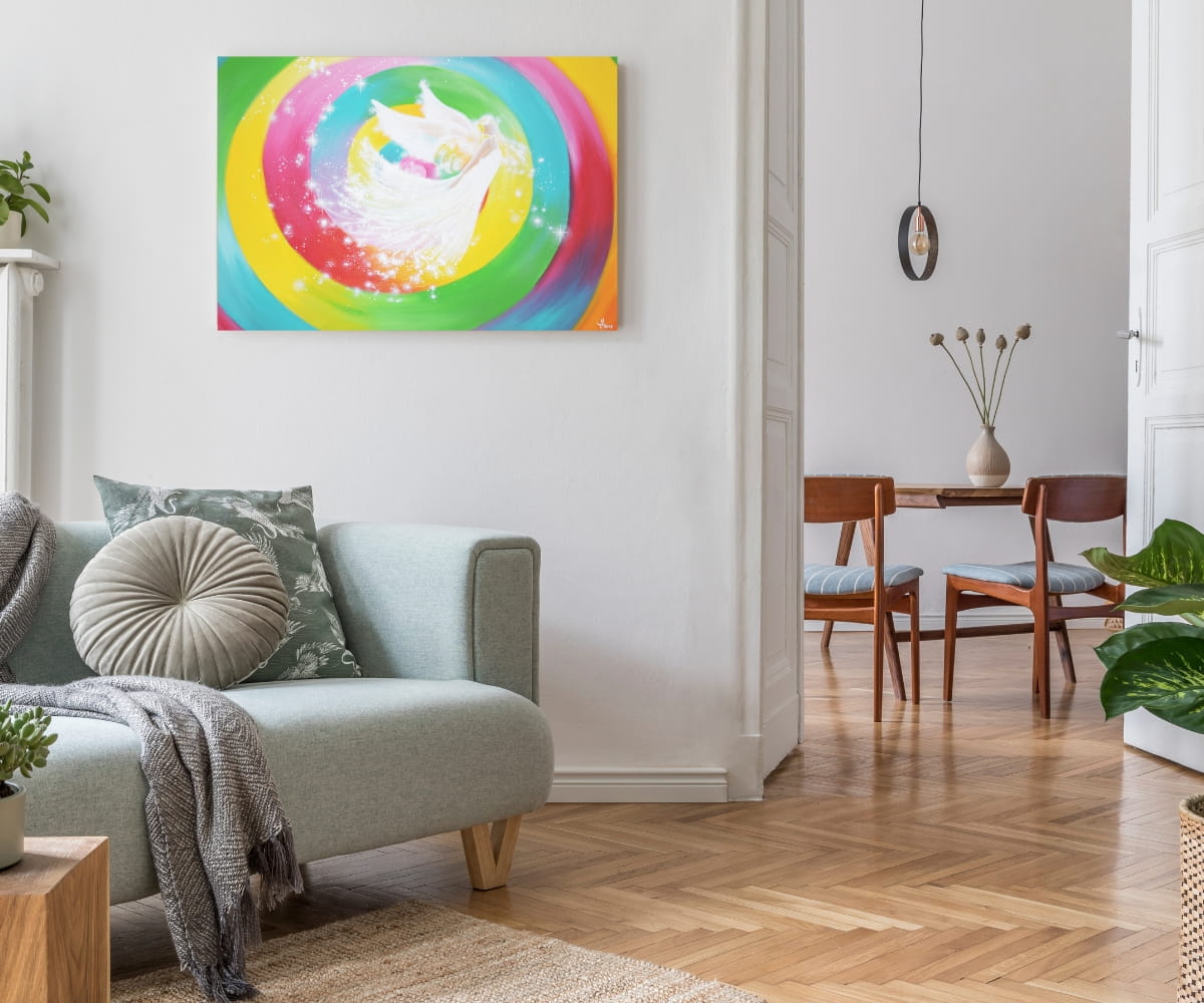 Original Engelbild " Energie der Farben" - Handgemaltes Engel Bild in Acryl – Bild 7