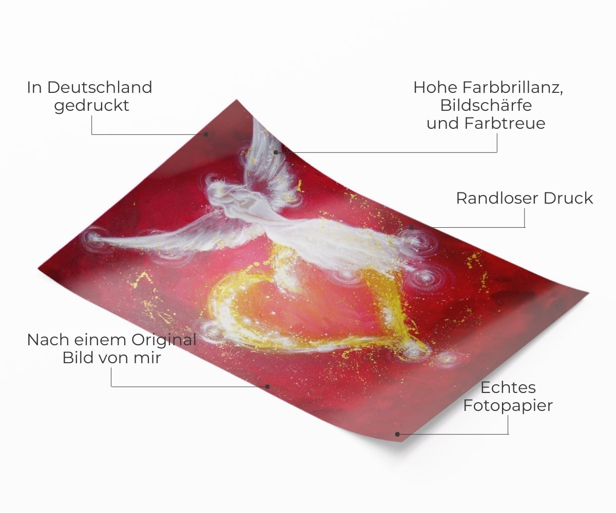 Engelbild "Engelsherz" – ein Poster voller Liebe & Licht – Bild 2