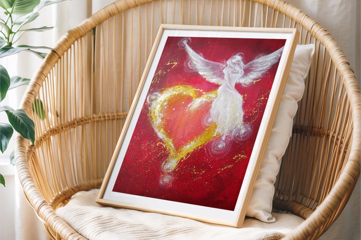 Engelbild "Engelsherz" – ein Poster voller Liebe & Licht