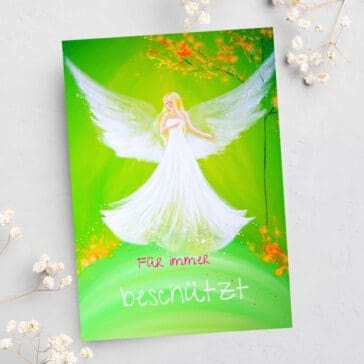 Engel Postkarte "Für immer beschützt" Künstlerkarte