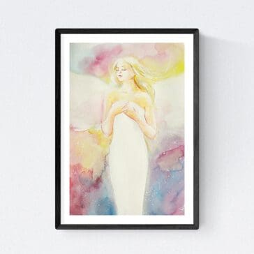 Engelbild Kunstfoto: "Gefühl" Hochglanz Engel Wandbild 20x30cm