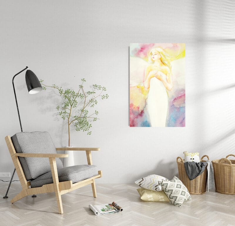 Schutzengelbild "Gefühl" Engel Druck auf Leinwand in vielen Größen – Bild 4