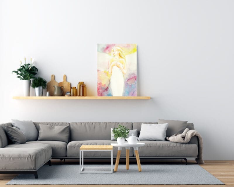 Schutzengelbild "Gefühl" Engel Druck auf Leinwand in vielen Größen – Bild 3