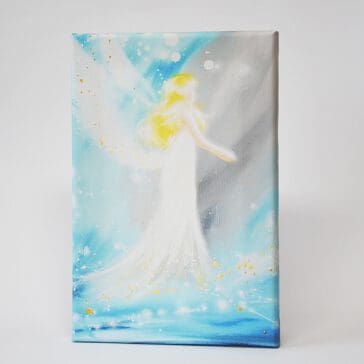 Engel Leinwandbild "Geführt" Schutzengel Wandbild in 20x30cm