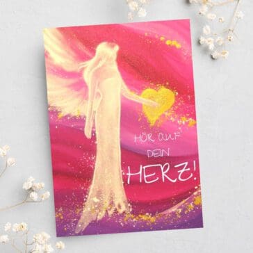 Engelkarte Engel Postkarte "Hör auf Dein Herz!"