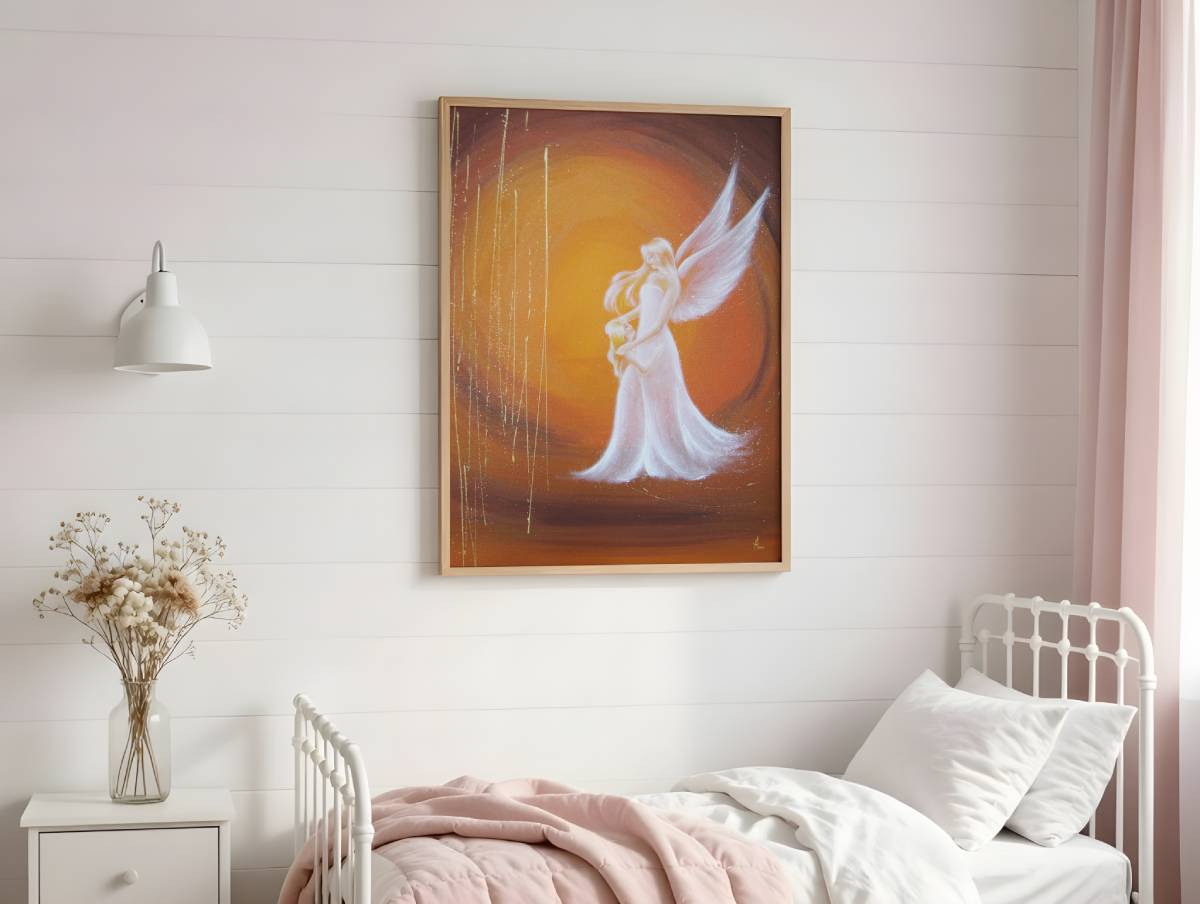 Engel Poster mit Kind: "Ich bin da" Schutzengelbild mit Kind voller Nähe und Geborgenheit – Bild 14