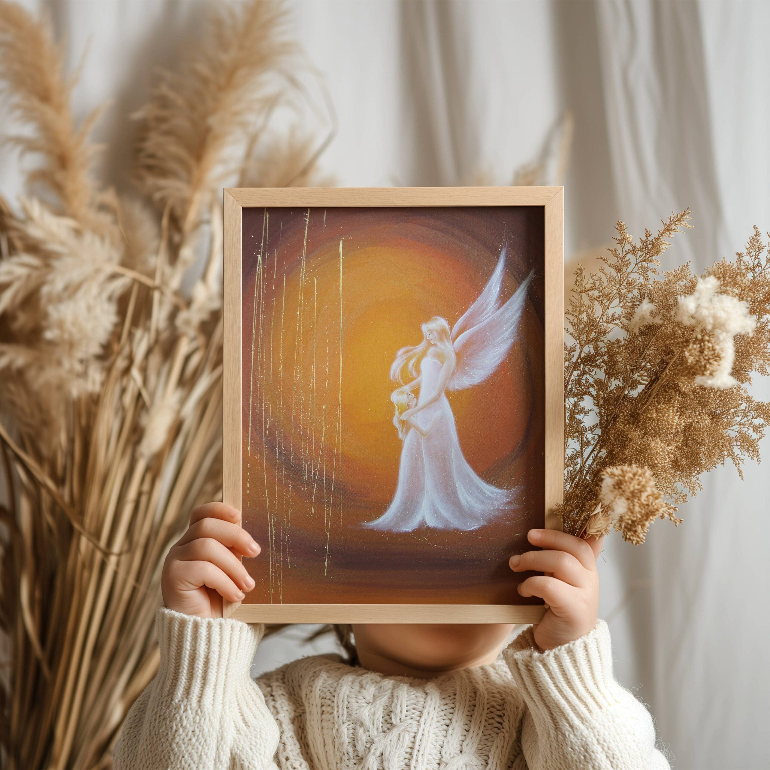 Engel Poster mit Kind: "Ich bin da" Schutzengelbild mit Kind voller Nähe und Geborgenheit – Bild 12