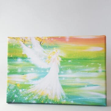 Engel Leinwandbild "Ich gehe mit Dir überall hin" Druck in 20x30cm