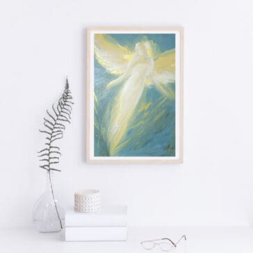 Engelbild Poster: "In Deiner Umarmung" abstraktes Schutzengelbild