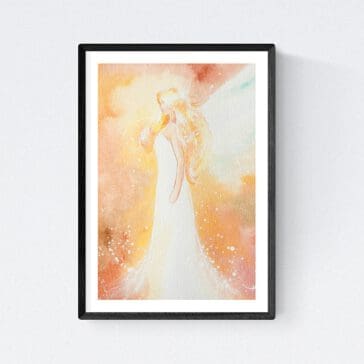 Engel Kunstfoto: "Innere Einkehr" Hochglanz Schutzengelbild in 20x30cm