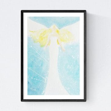 Engel Kunstfoto: "Innere Stärke" Schutzengelbild in Blau