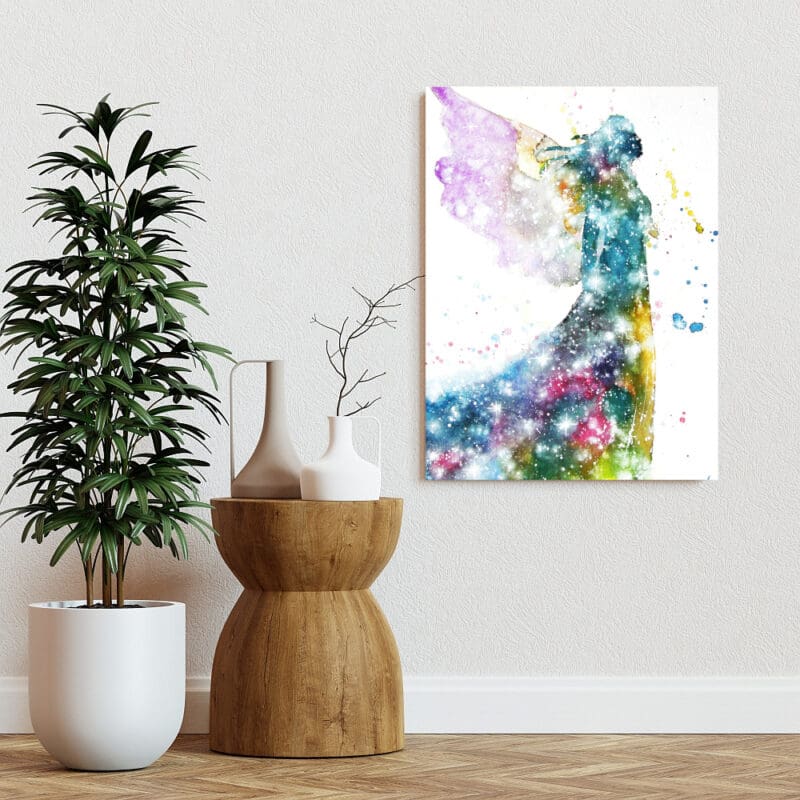 Engel Leinwanddruck "Kosmischer Schutzengel" Wandbild Bunt – Bild 5