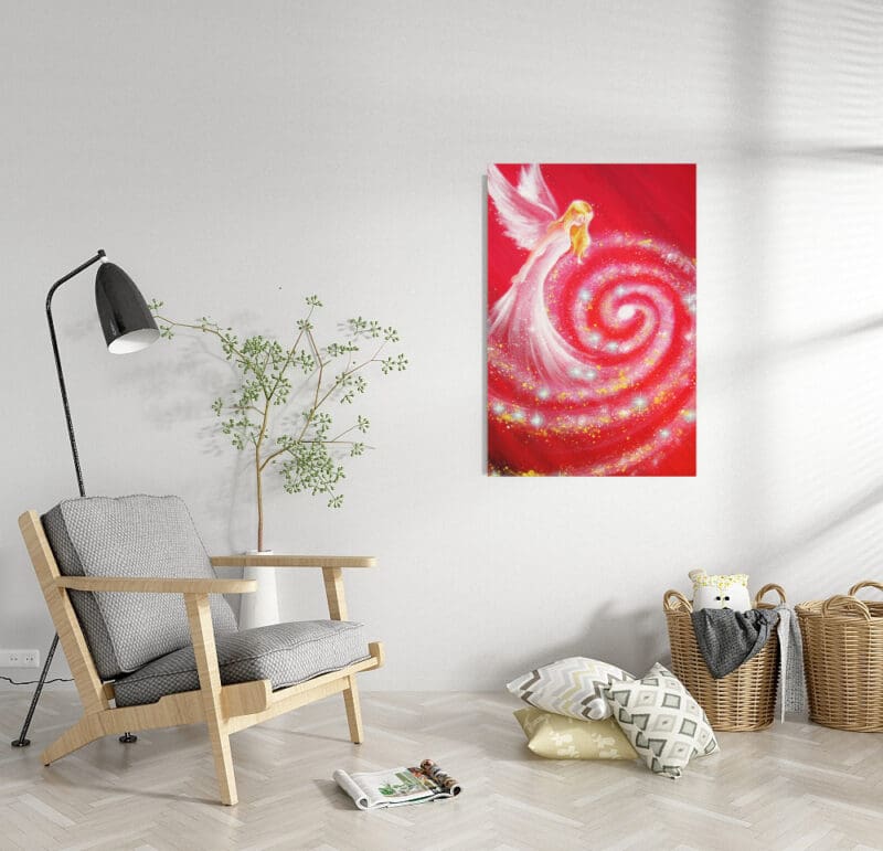 Engelbild Kunstdruck "Kosmischer Schutzengel" Druck auf Leinwand – Bild 4