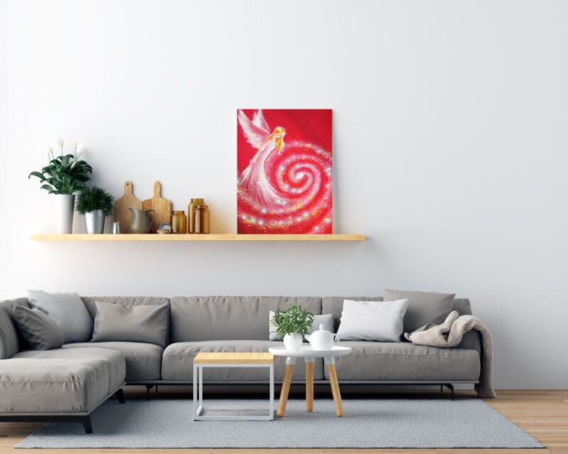 Engelbild Kunstdruck "Kosmischer Schutzengel" Druck auf Leinwand – Bild 5