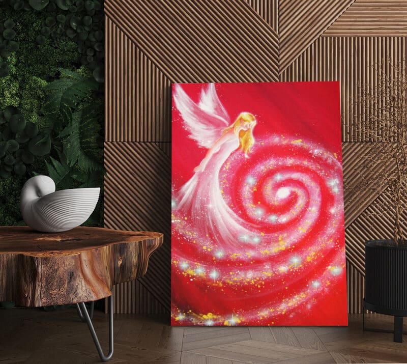 Engelbild Kunstdruck "Kosmischer Schutzengel" Druck auf Leinwand – Bild 6
