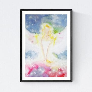 Hochglanz Engel Bild: "Kosmische Träume" Engel Kunstfoto in 20x30cm