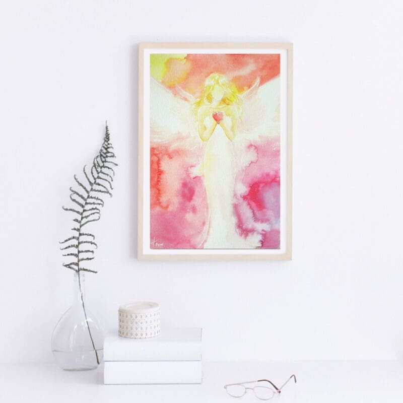 Engel Poster "Liebe" Engelbild modern in zarten Farben