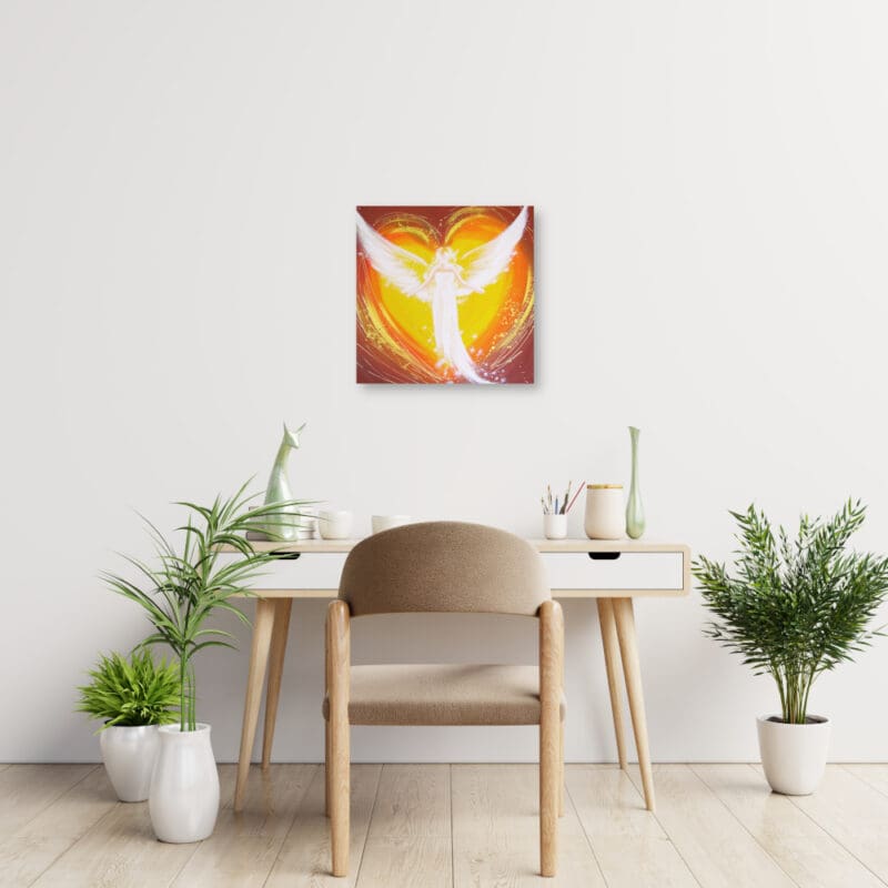 Engelbild mit Herz "Liebevolle Umarmung" Druck auf Leinwand in vielen Größen – Bild 6