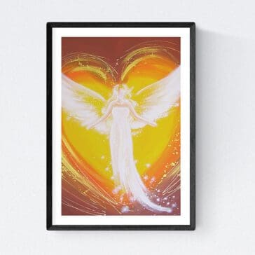 Engel Kunstfoto: "Liebevolle Umarmung" Schutzengelbild für Bilderrahmen