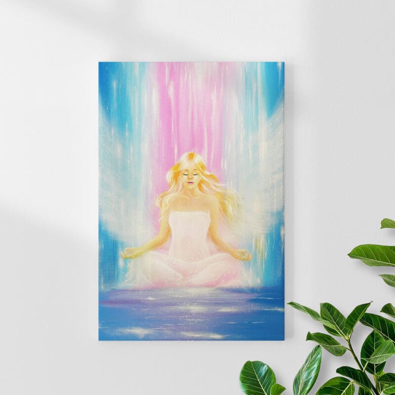 Modernes Engelbild "Meditation" Druck auf Leinwand