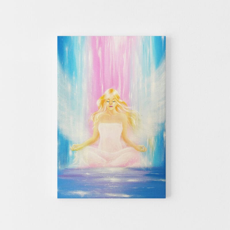 Modernes Engelbild "Meditation" Druck auf Leinwand – Bild 3